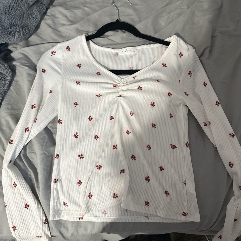 Full Tilt White Ruched Blouse